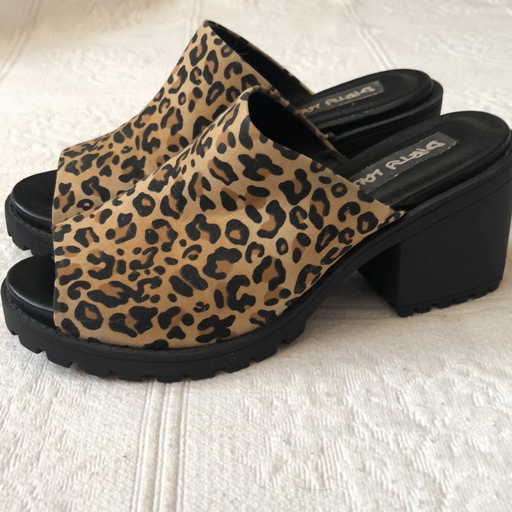 vintage 90s leopard platform sandals